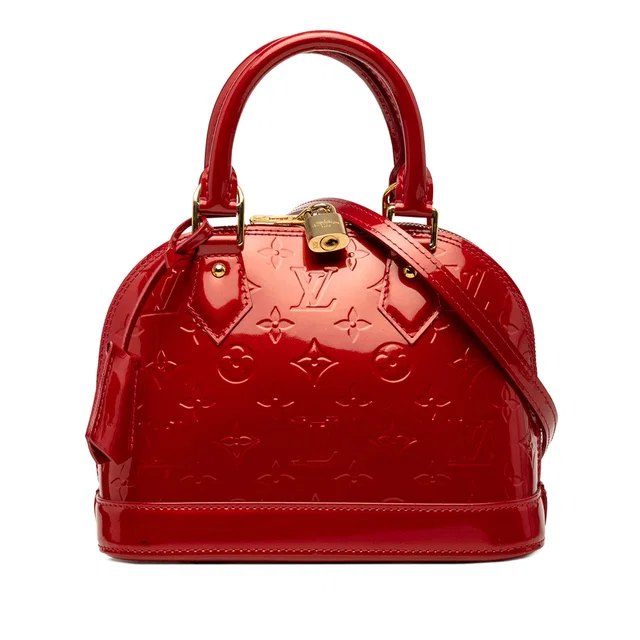 Red Louis Vuitton Monogram Vernis Alma BB Satchel in Red Leather from Designer Revival, photo 1 of 1