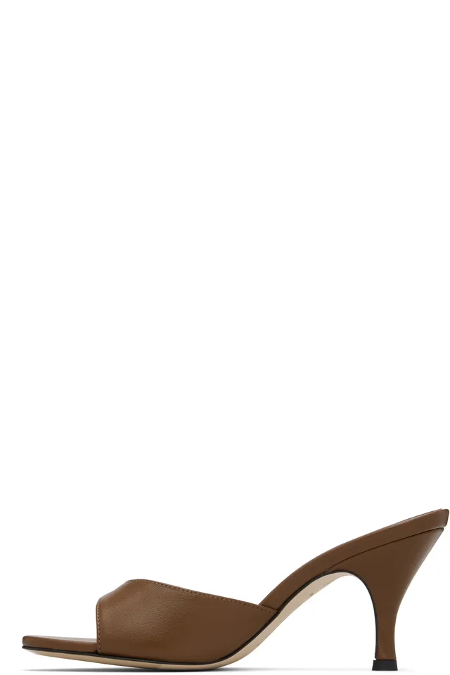 Aeyde Brown Samia Stiletto Mule Heeled Sandals, photo 3 of 4 from SSENSE