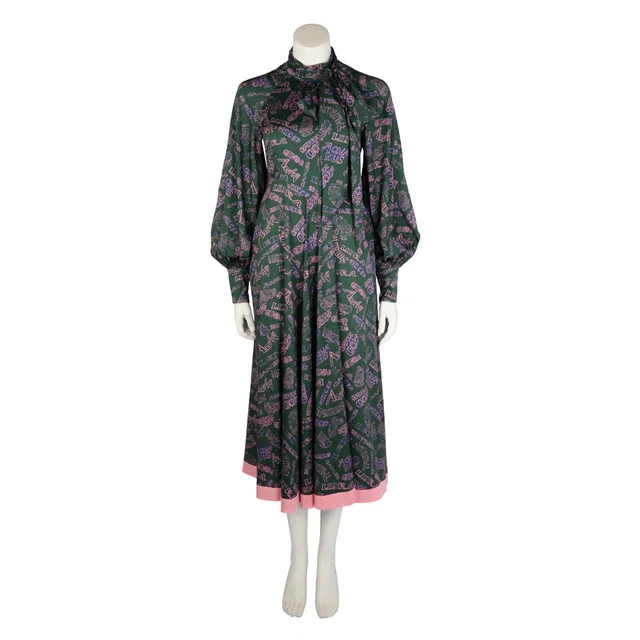 Zimmermann Green & Pink Stretch Silk Zodiac Day Midi Dress in Green Silk from Luxury Promise