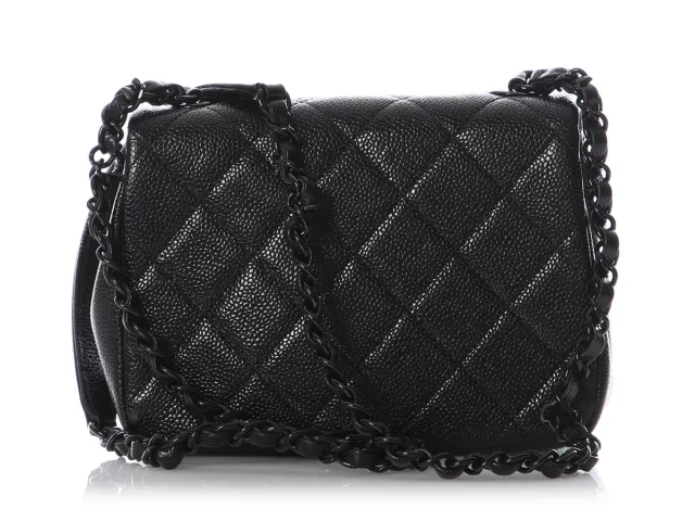 Chanel Mini Black Quilted Shiny Caviar Incognito Flap in Black Caviar leather from Ann's Fabulous Finds, photo 5 of 10