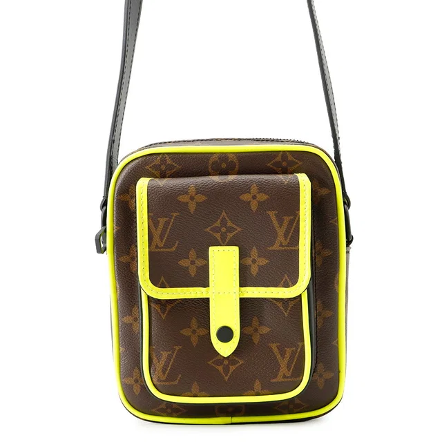 Louis Vuitton Christopher wearable wallet Noir/Brown/Neon YellowM80793 Monogram Macassar Canvas in Black Canvas from GALLERY RARE
