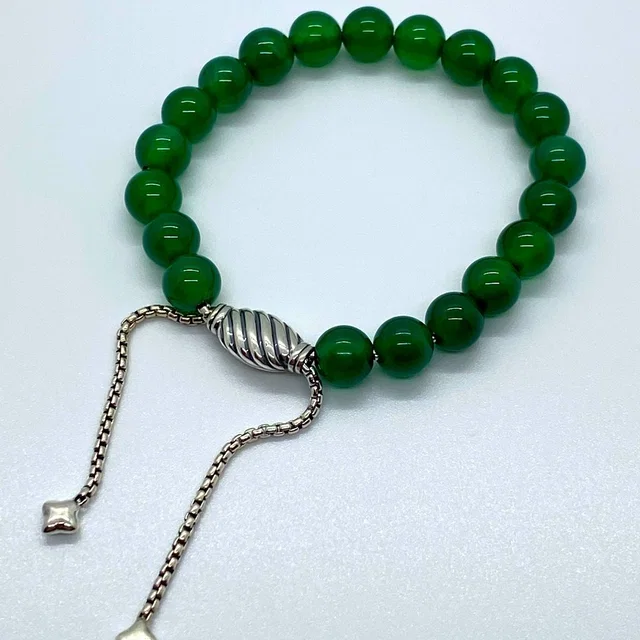 David Yurman 925 Sterling Silver 8mm Green Onyx Spiritual Beads Bracelet in green from Poshmark