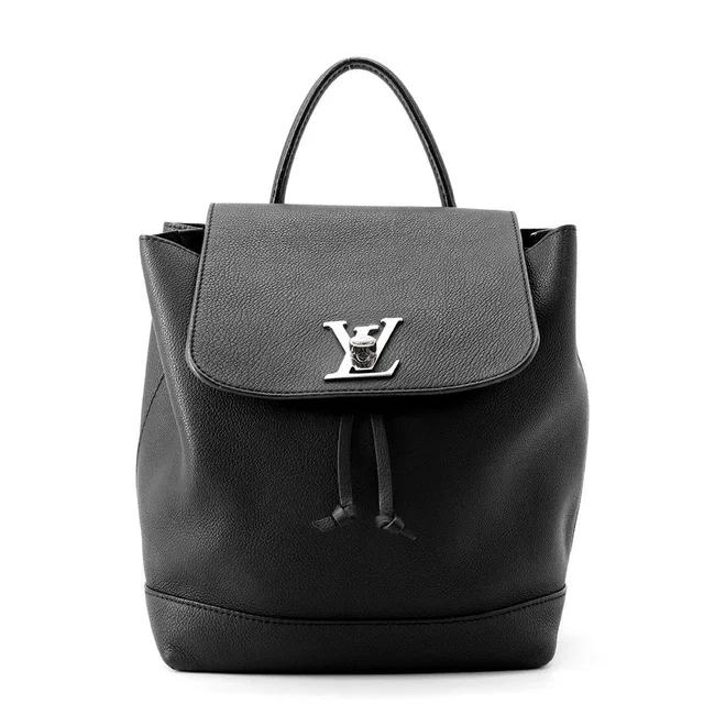 Louis Vuitton Backpack Grain Calf Leather Lockme Black in Black Calfskin from The Reluxe