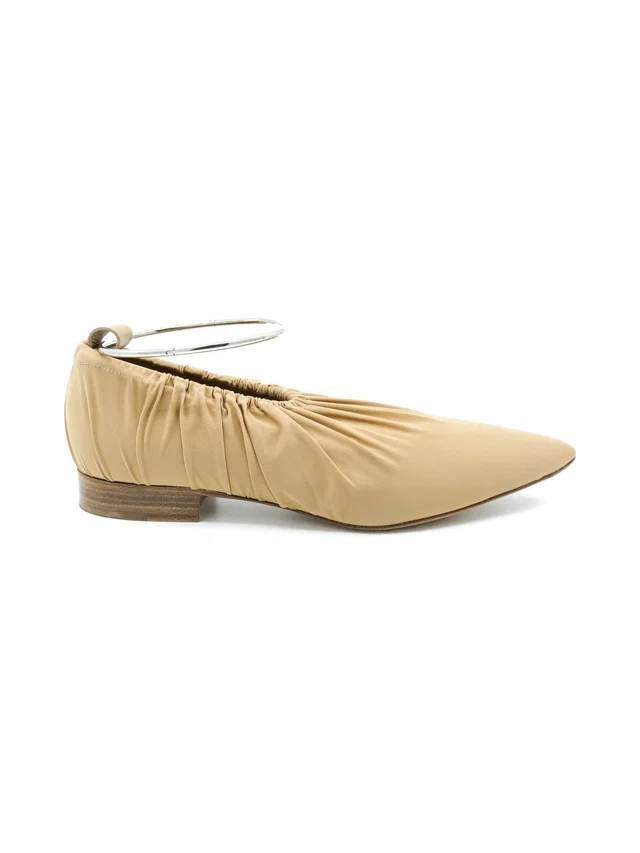 Jil Sander Spandex Ankle Ring Ballet Flats, 39.5 in Leather from Arcade Vintage