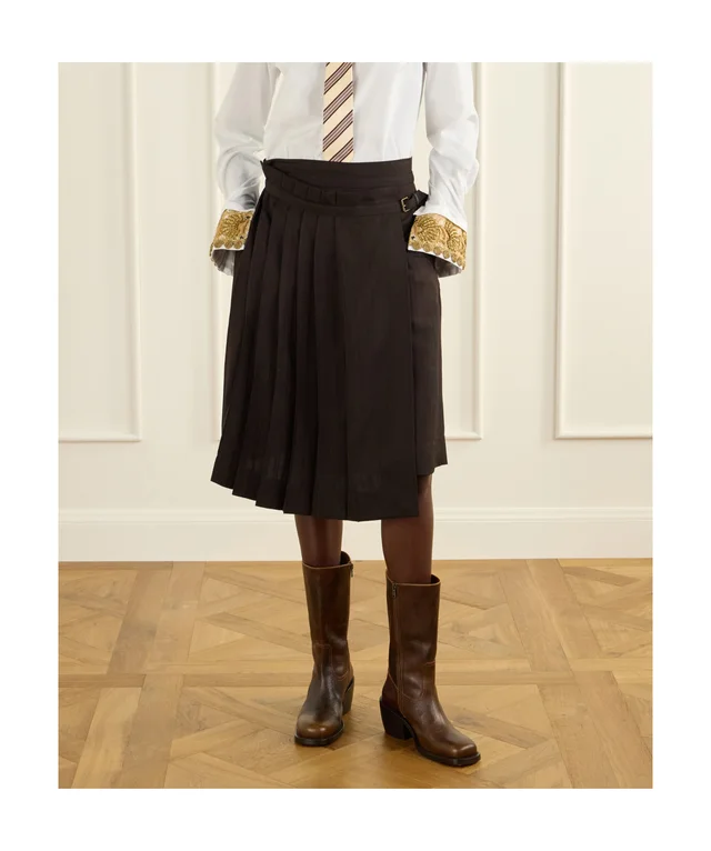 Dries Van Noten pleated viscose skirt, photo 4 of 6 from SENSER
