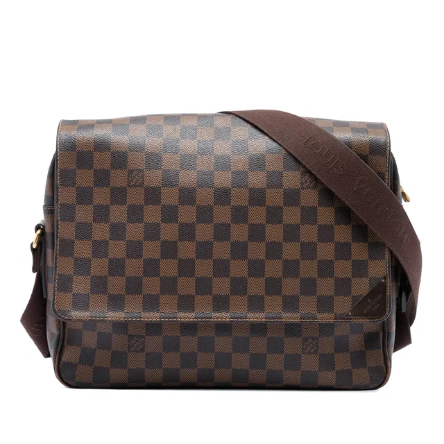 Brown Louis Vuitton Damier Ebene Shelton MM Crossbody Bag in Brown Canvas from Designer Revival