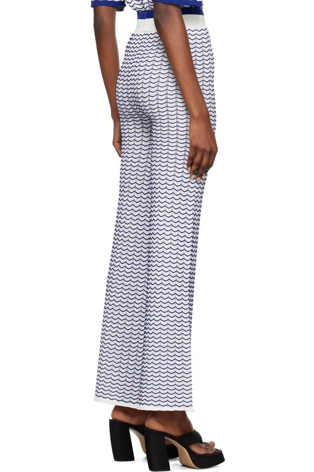 REMAIN Birger Christensen White 3D Wave Lounge Pants, photo 3 of 4 from SSENSE