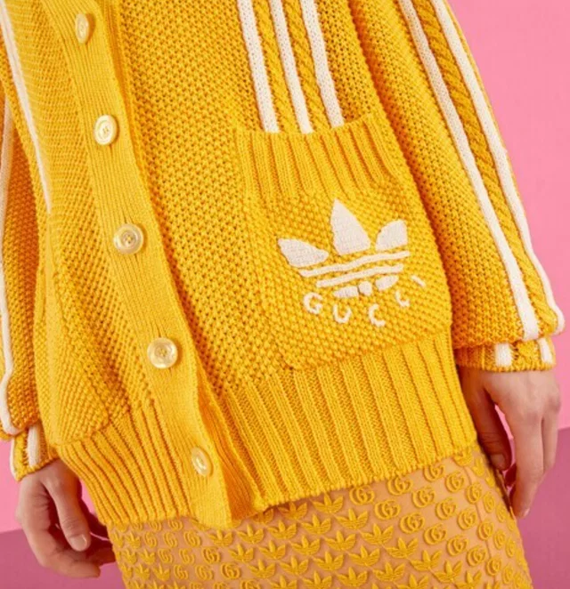 Gucci x Adidas Yellow Knit Cardigan in Yellow from HEWI