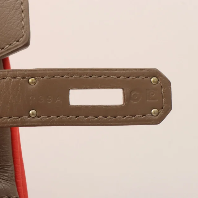 Hermès 2012 Birkin 35 Casaque Etoupe/Argile/Rose Jaipur in Taupe Clemence leather from VINTAGE QOO TOKYO, photo 8 of 11