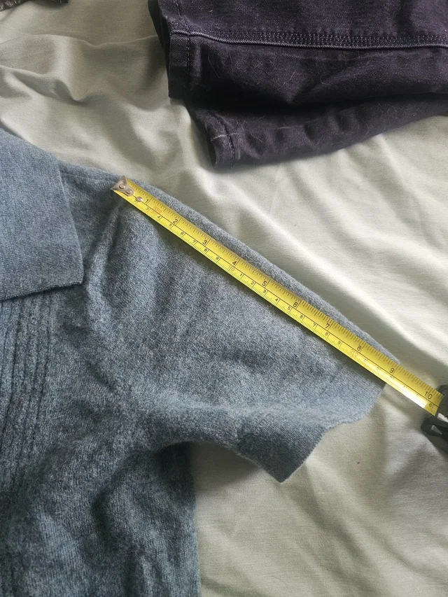 Christian Lacroix Short-Sleeve Knit Jacket in gray|blue Wool from Poshmark