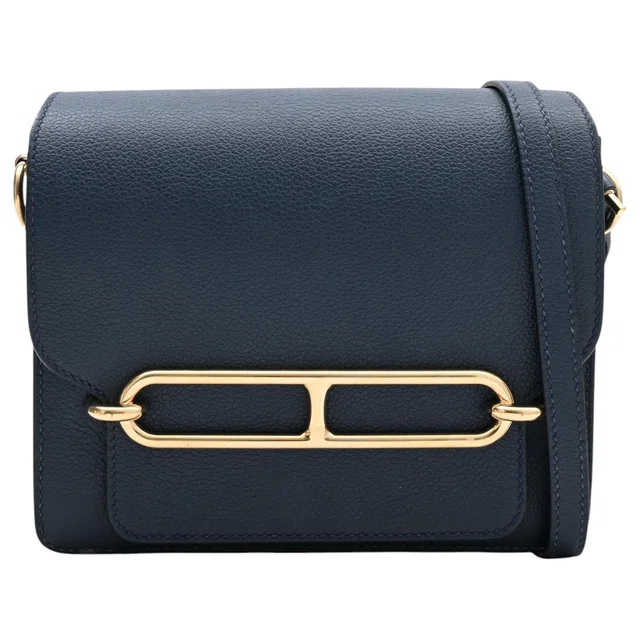 Hermès 2019 Made Roulis Mini Bleu Nuit in Navy from VINTAGE QOO TOKYO