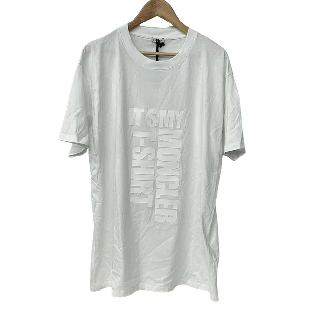 Moncler Short Sleeve T-Shirt Its MY White Silver S in White from The Reluxe