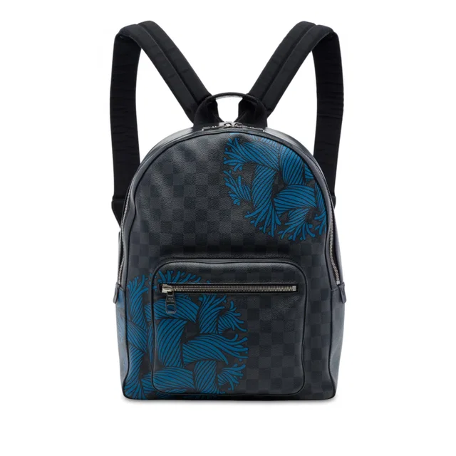 Black Louis Vuitton Limited Edition Damier Graphite Rope Josh Backpack in Black Canvas from Designer Revival