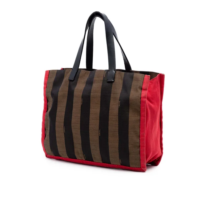 Brown Fendi Pequin Canvas Simply Shopping Tote in Brown Canvas from Designer Revival, photo 2 of 2