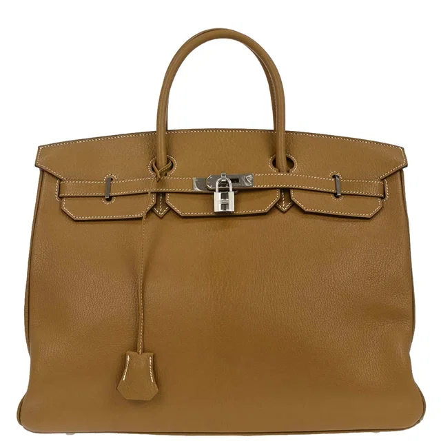 Hermès Beige Chevre Coromandel Birkin 40 Handbag in Beige Goatskin from AMORE Vintage Tokyo
