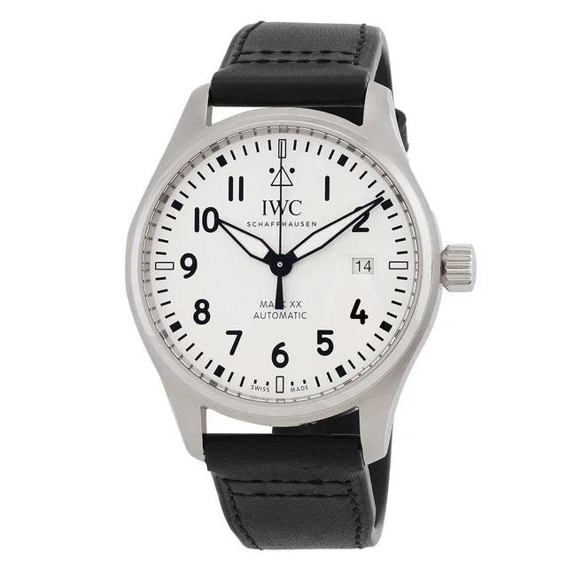 IWC Pilots Automatic Silver Dial Mens Watch IW328207 in gray|black|silver Calfskin from Jomashop.com