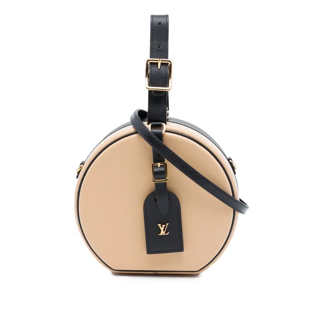 Black Louis Vuitton Bicolor Calfskin Petite Boite Chapeau Satchel in Black Calfskin from Designer Revival