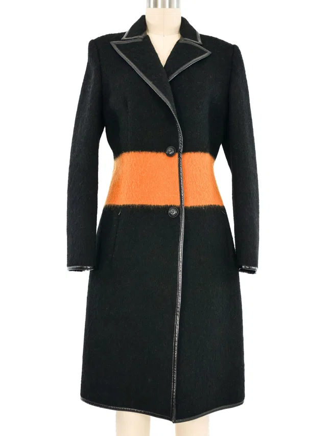 1991 Gianni Versace Color Block Mohair Coat in Wool from Arcade Vintage