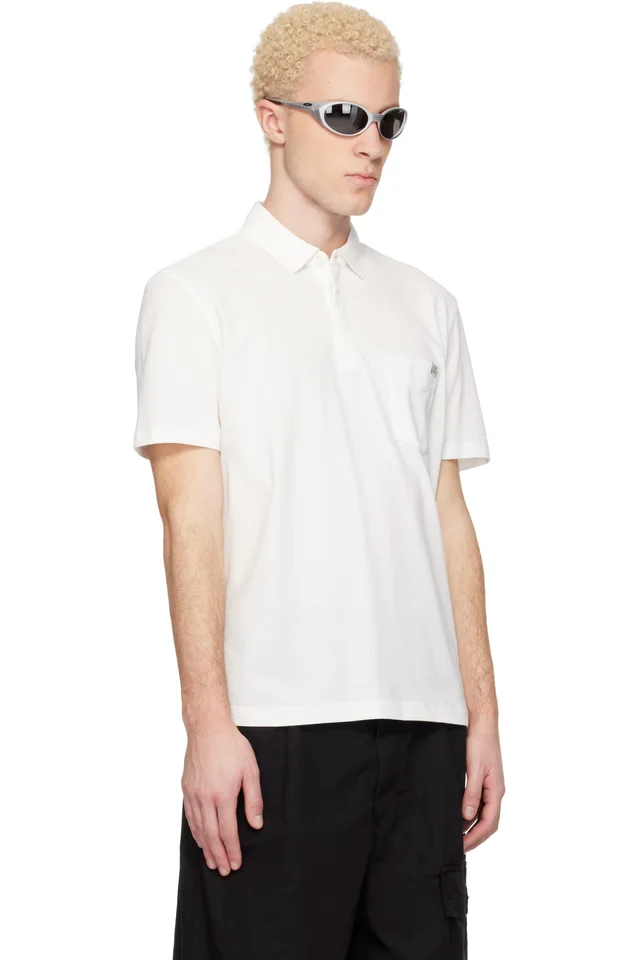 C.P. Company White Stretch Piquet Short Sleeve Polo, photo 2 of 4 from SSENSE