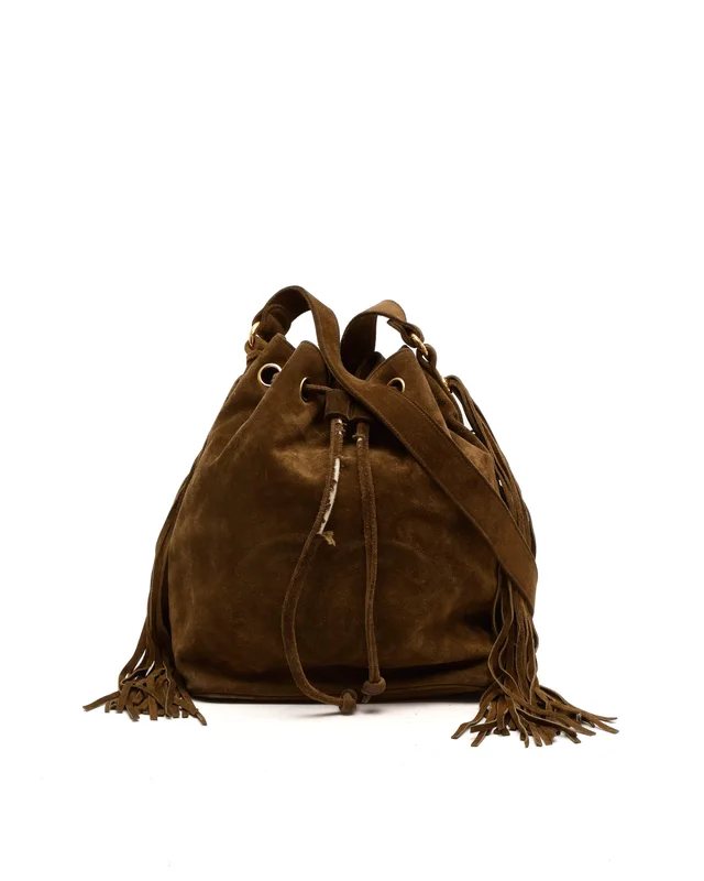 Chanel Coco Mark Drawstring Fringe Bag from A Retro Tale