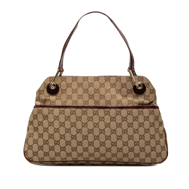 Beige Gucci GG Canvas Eclipse Shoulder Bag in Beige Canvas from Designer Revival