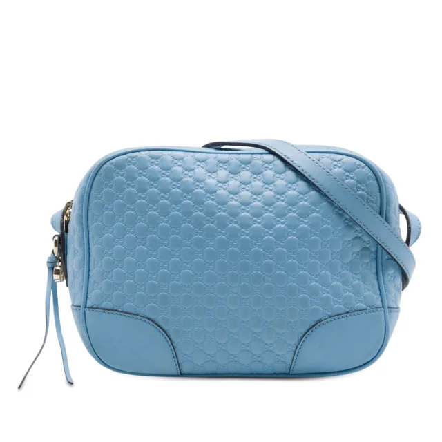 Blue Gucci Microguccissima Bree Crossbody in Blue Leather from Designer Revival