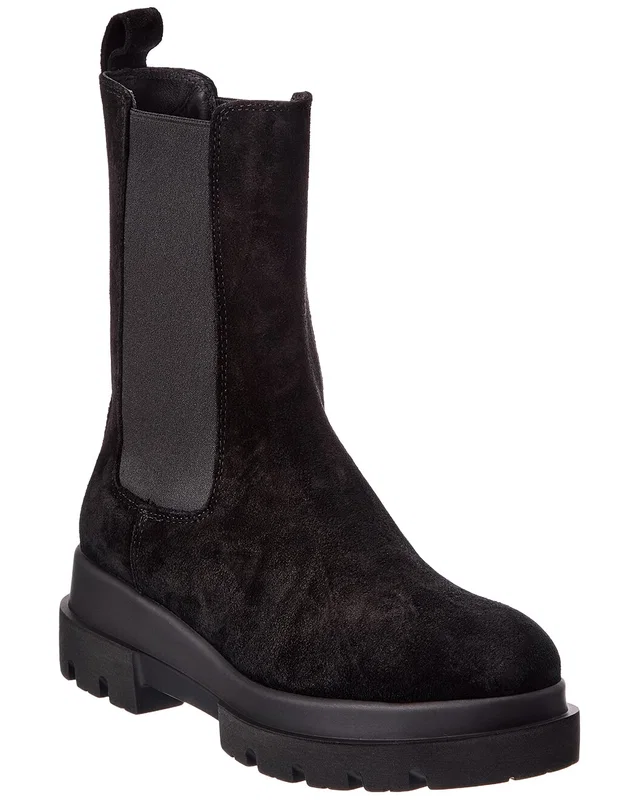 La Canadienne Blaise Suede Bootie in //asset2.ruecdn.com/images/sw/131175/1311757527_RLSW_black.jpg, image 1 of 1 from Rue La La
