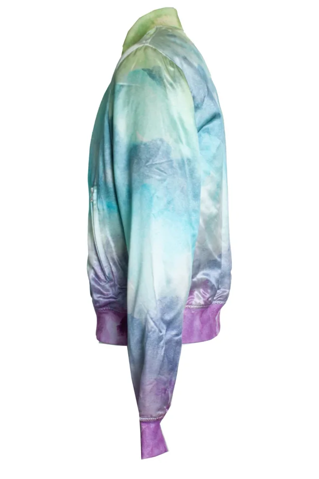 Amiri, Silk watercolour bomber jacket in multi, photo 2 of 5 from ShopSimon