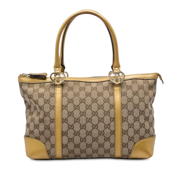 Beige Gucci GG Canvas Lovely Tote in Beige Canvas from Designer Revival