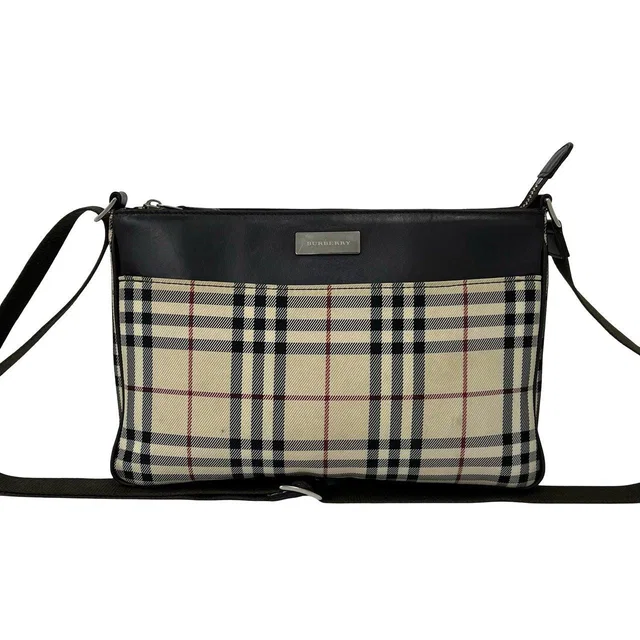 Burberry Canvas Leather Shoulder Bag in Canvas from LuxUness