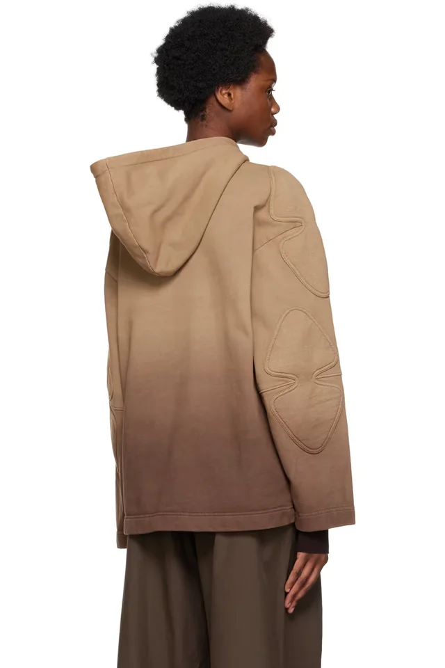 Dion Lee Brown & Taupe Padded Sunfade Hoodie, photo 3 of 4 from SSENSE