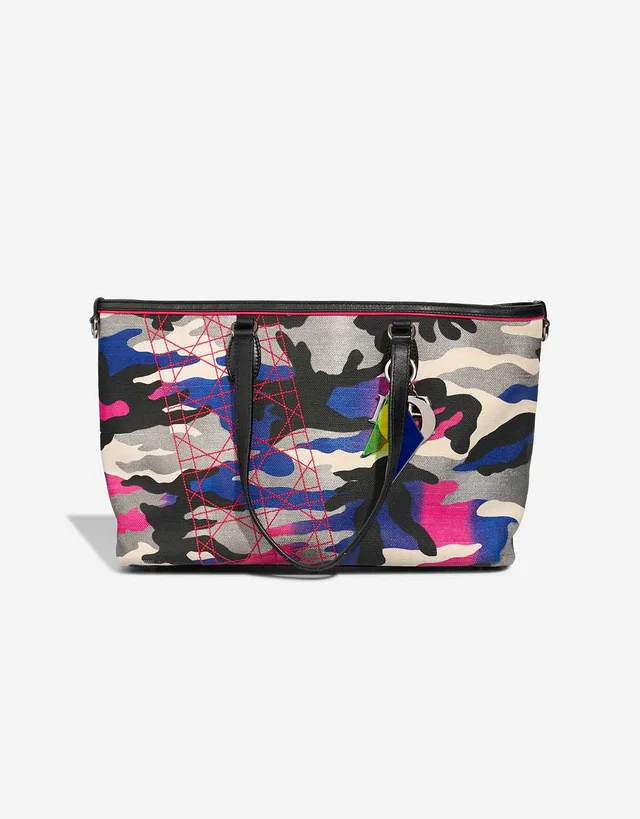 Dior x Anselm Reyle Camouflage Shopping Tote Canvas / Calf Multicolour in Multicolour Canvas from SACLÀB