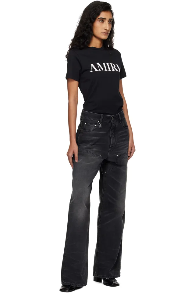 Black 'Amiri' Core Logo T-shirt, photo 5 of 5 from SSENSE