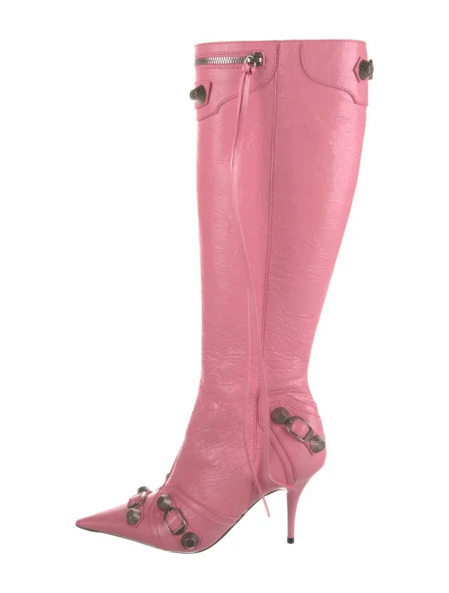Balenciaga Lambskin Boots in pink Lambskin from The RealReal