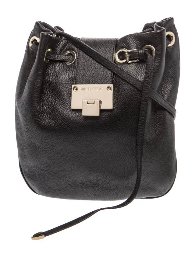 Jimmy Choo Leather Bucket Bag in black Leather from The RealReal