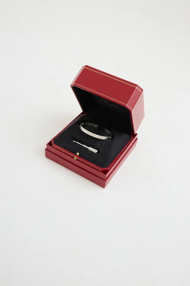 Cartier 18K White Gold 4 Diamond Love Bracelet in White from VSP Consignment