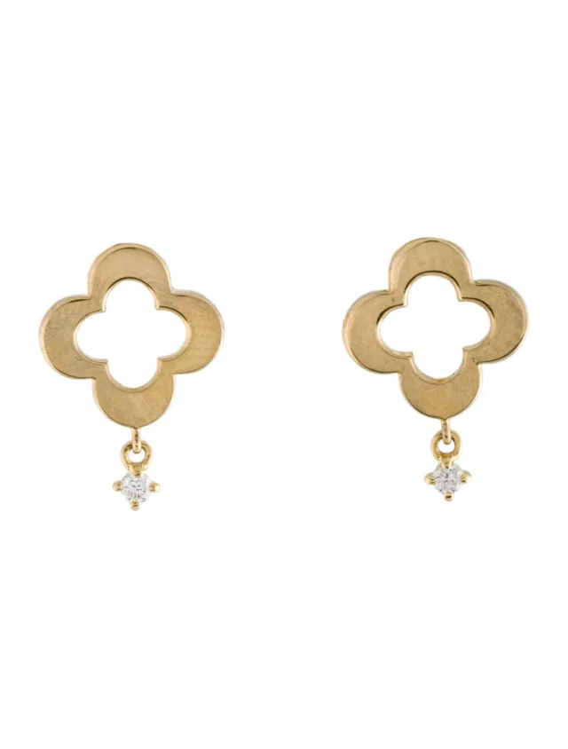 Mikimoto 18K Diamond Clover Clip-On Earrings in multicolor from The RealReal