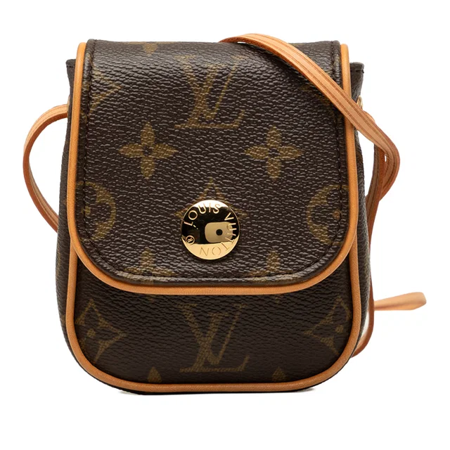 Brown Louis Vuitton Monogram Pochette Cancun Crossbody Bag in Brown Coated canvas from Designer Revival