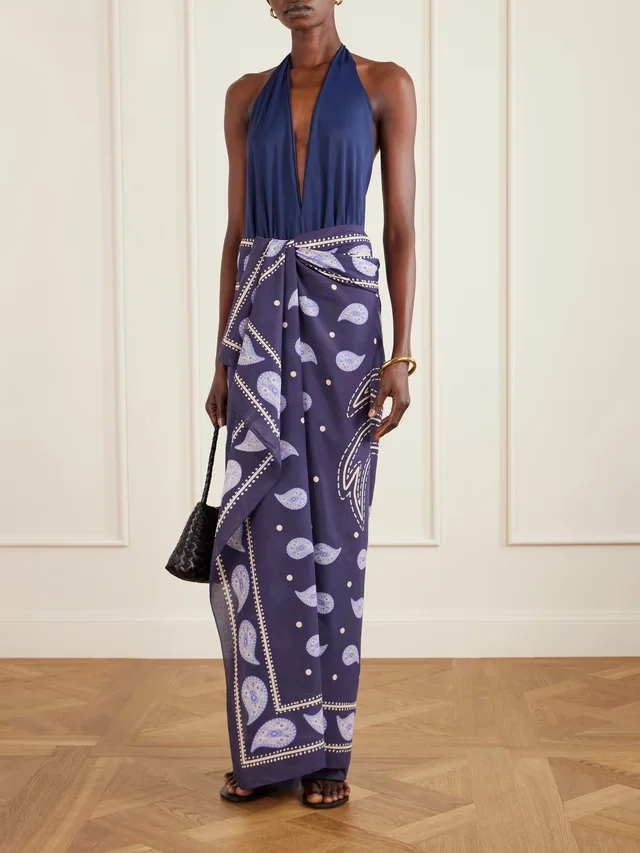 JOHANNA ORTIZ Vibrant Horizons printed cotton pareo in Blue, photo 2 of 2 from NET-A-PORTER (Canada)