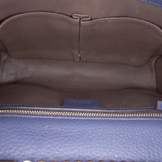 Blue Gucci Medium Leather Miss Bamboo Crossbody in Blue Leather from Designer Revival, photo 2 of 2