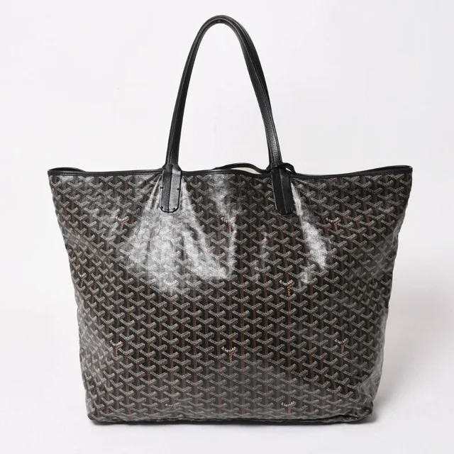 Goyard Super Rare Saint Louis XXL Tote Bag Leather Black Markage Herringbone in Black Leather from The Reluxe, photo 2 of 2