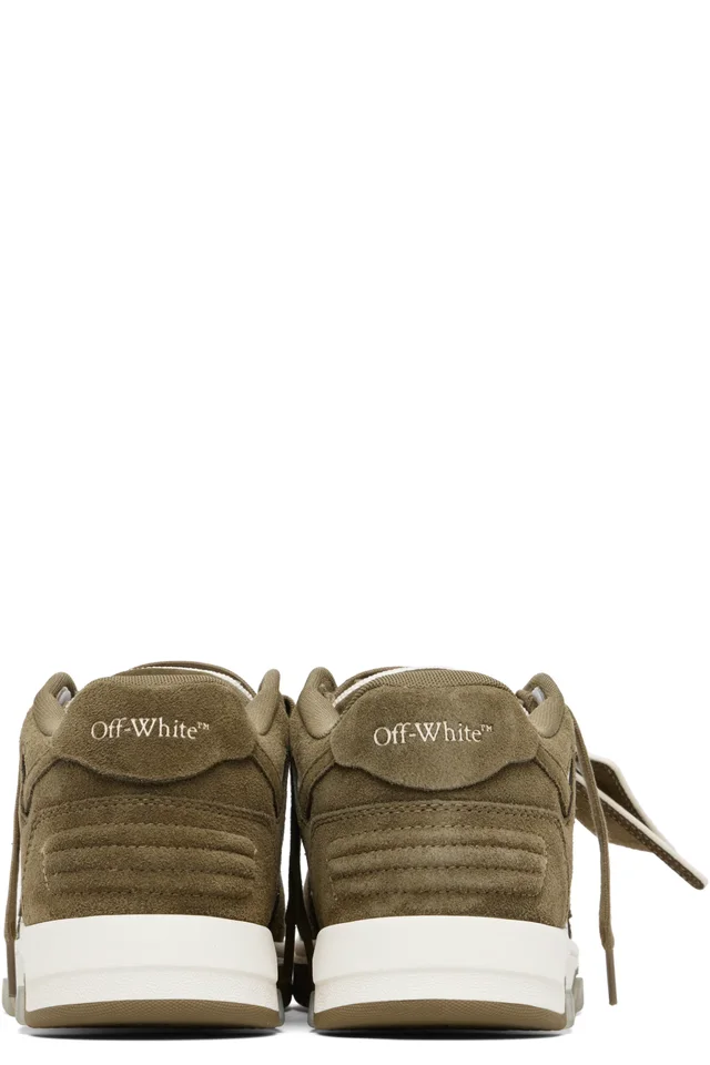 Off-White & Khaki Out Of Office Calf & Suede Sneakers, photo 2 of 5 from SSENSE