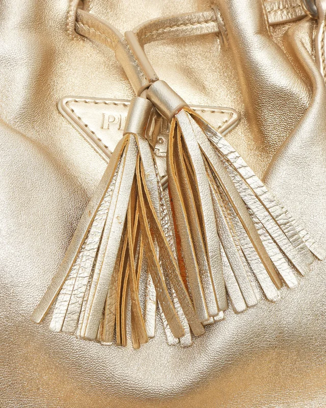 Prada Drawstring Tassel Metallic Tote Bag in Leather from A Retro Tale, photo 7 of 9