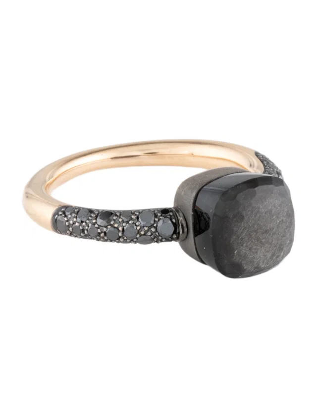 Pomellato 18K Diamond & Obsidian Nudo Petit Cocktail Ring in multicolor from The RealReal