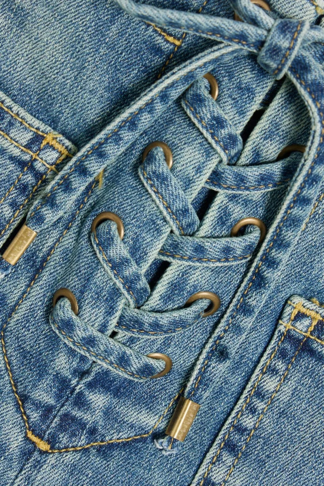 Nili Lotan Romane Lace-Up Denim Shorts, photo 4 of 4 from THE OUTNET