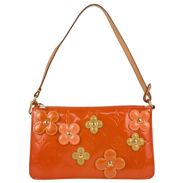 Louis Vuitton Orange Vernis Flower Lexington Handbag M92247 in Orange Patent leather from AMORE Vintage Tokyo