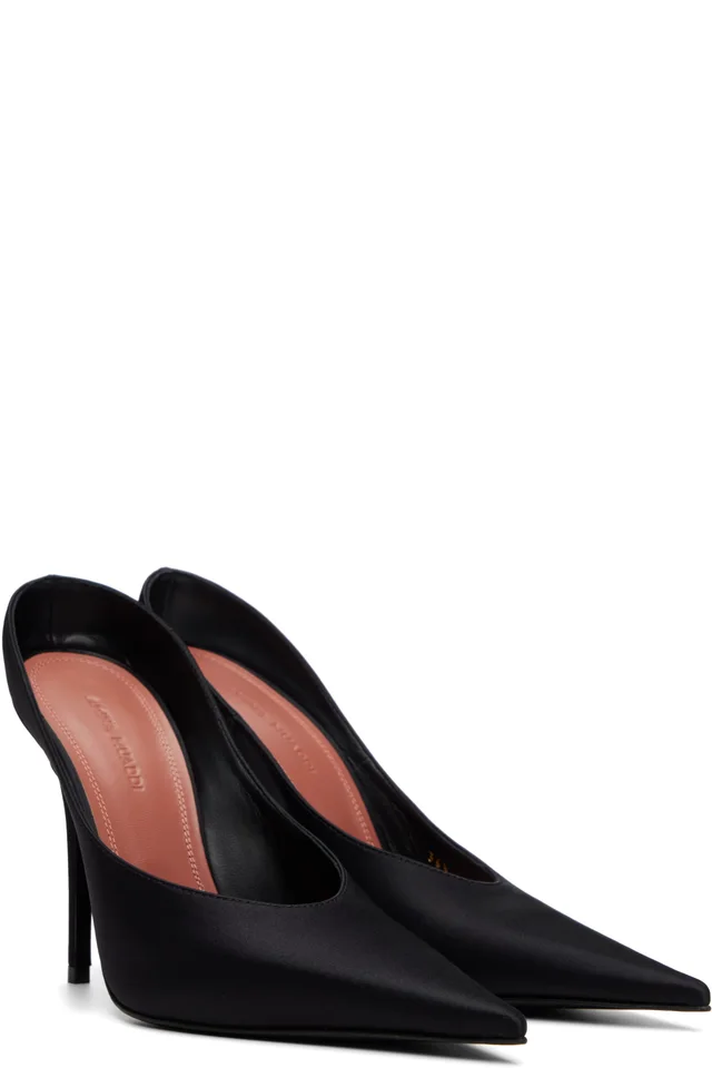 Amina Muaddi Black Anok Mule 105 Heels, photo 4 of 4 from SSENSE