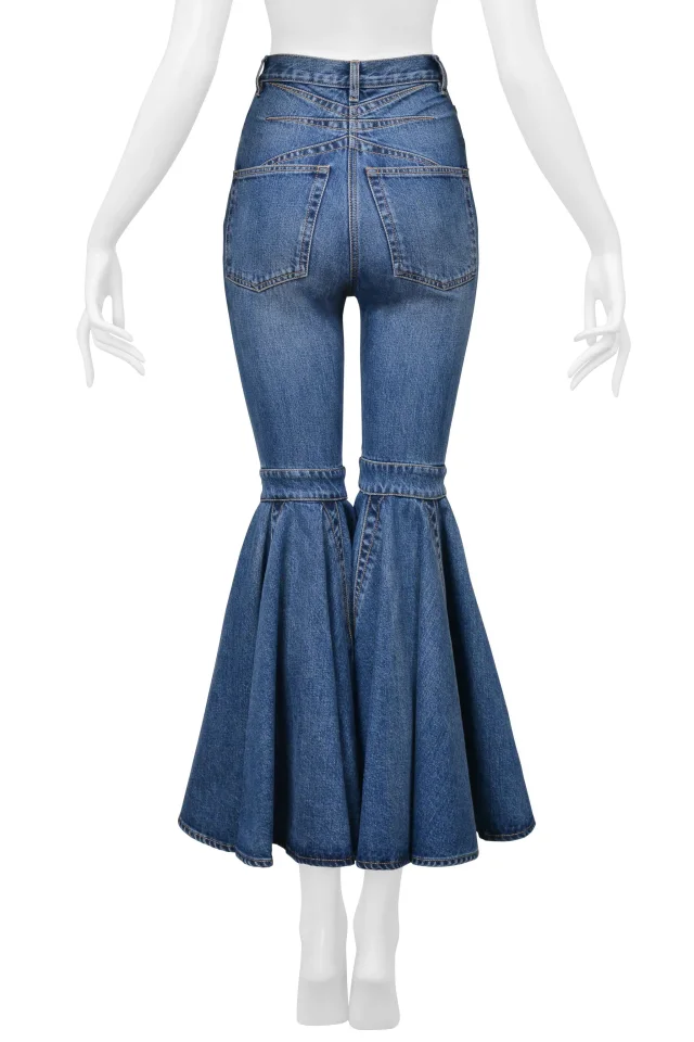 Alaïa Blue Denim Ultra Flare Jeans in Blue Denim from Resurrection Vintage, photo 8 of 8