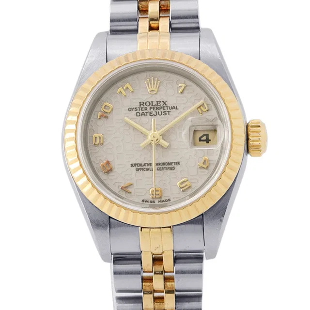 Rolex Datejust W26mm Stainless Steel K18YG Ivory Con Pewter Dial69173 in White from GALLERY RARE