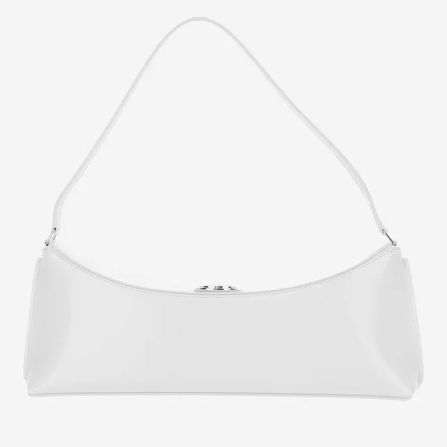Jacquemus Oval Shoulder Bag — White Calfskin Leather in White Calfskin from HEWI